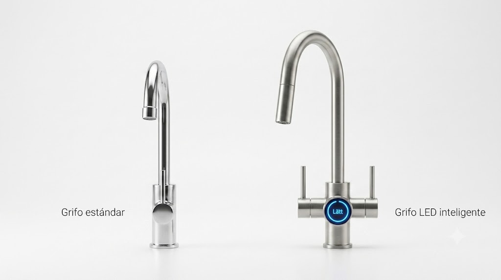 comparativa grifo estandar vs grifo led inteligente osmosis inversa latt